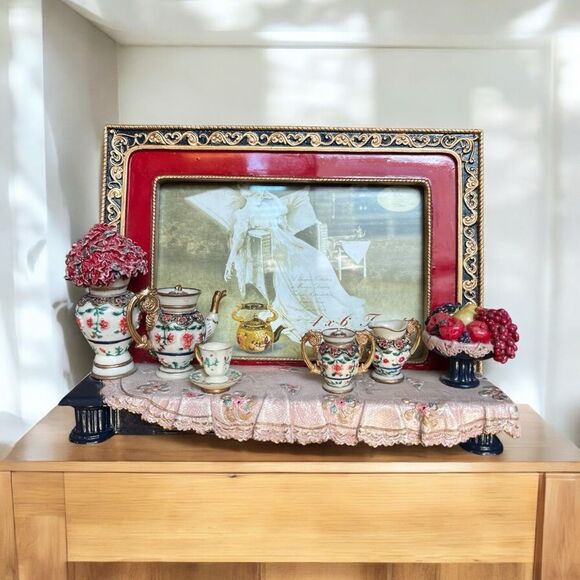 New Nini Teapot Teaset Picture Frame Imari Vintage Style High Quality S.S.Sarna - Picture 1 of 6